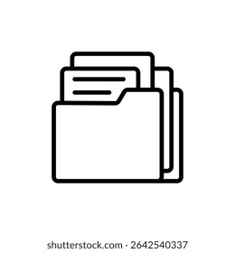 Monochrome Folder Symbol for Business and Technology Data Management