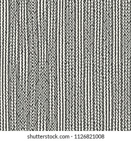 Monochrome Folk Herringbone Stripes Pattern
