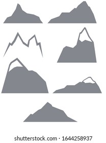 monochrome forms mountains, vector emblems for decoration of their own design