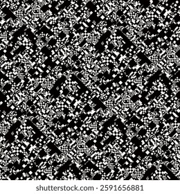 Monochrome Fractal Grid Pattern for Digital Abstract Background Design