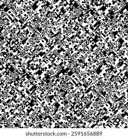 Monochrome Fractal Grid Pattern for Digital Abstract Background Design