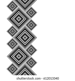 Monochrome frame abstractionism style. Seamless border for design. Black and white background. Minimalistic art tiles.