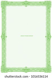 Monochrome frame border template. It can be use as print design for diplomas or certificates