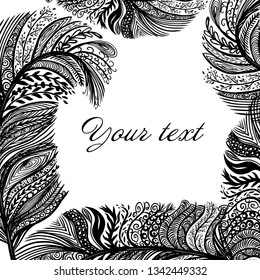 Monochrome frame of patterns