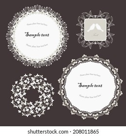 Monochrome frames on deep background