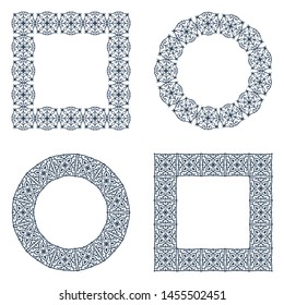 Monochrome frames in retro style monochrome frames isolated on white background. vector illustration.