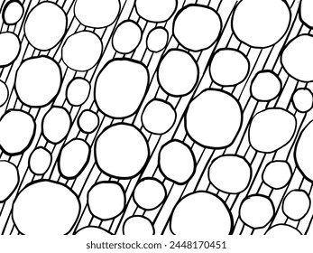 Monochrome freehand circle crosshatch pattern. Doodle hatch ink hand drawn texture. Vector illustration