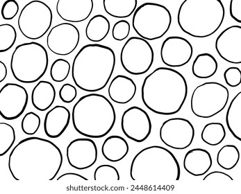 Monochrome freehand circle crosshatch pattern. Doodle hatch ink hand drawn texture. Vector illustration