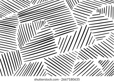 Monochrome freehand crosshatch pattern. Doodle ink hand drawn texture. Vector illustration