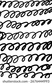 Patrón de rayado monocromo a mano alzada. Textura dibujada a mano de tinta Doodle
