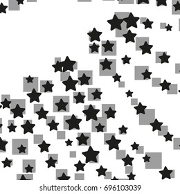 Monochrome futuristic grunge pattern. Stars background. 