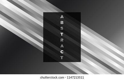 Monochrome Geometric Abstract Cover with Gradient. Simple Page Template with Glow Effect. EPS10 Vector Illustration with Stripes. Geometric Background for Cover, Banner, Poster, Business, Brochure.