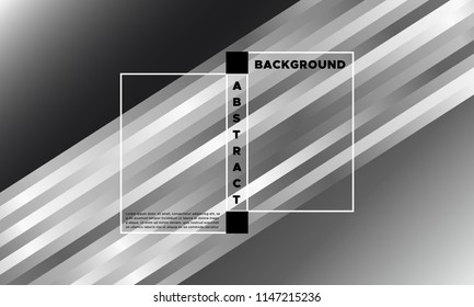 Monochrome Geometric Abstract Cover with Gradient. Simple Page Template with Glow Effect. EPS10 Vector Illustration with Stripes. Geometric Background for Cover, Banner, Poster, Business, Brochure.