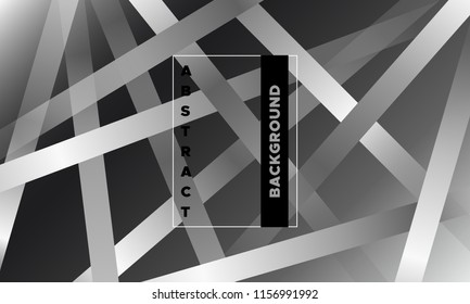 Monochrome Geometric Abstract Cover with Gradient. Simple Page Template with Glow Effect. EPS10 Vector Illustration with Stripes. Geometric Background for Cover, Banner, Poster, Business, Brochure.