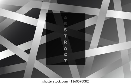 Monochrome Geometric Abstract Cover with Gradient. Simple Page Template with Glow Effect. EPS10 Vector Illustration with Stripes. Geometric Background for Cover, Banner, Poster, Business, Brochure.