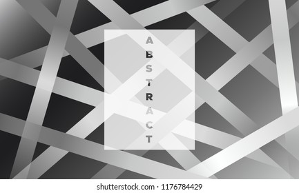 Monochrome Geometric Abstract Cover with Gradient. Simple Page Template with Glow Effect. EPS10 Vector Illustration with Stripes. Geometric Background for Cover, Banner, Poster, Business, Brochure.