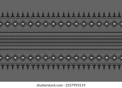 Monochrome Geometric abstract Ethnic Pattern Navajo seamless. Traditional black and white Aztec background. Native textile tribal ornament print for cloth, wallpaper, curtain, sarong, Batik, fabric