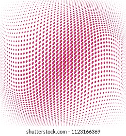 Monochrome geometric abstract halftone pattern. Dynamic lines and curves. Vector illustration with dots. Modern polka dots background. Template for print, fabric, textile