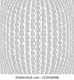 Monochrome geometric abstract halftone pattern. Dynamic lines and curves. Vector illustration with dots. Modern polka dots background. Template for print, fabric, textile
