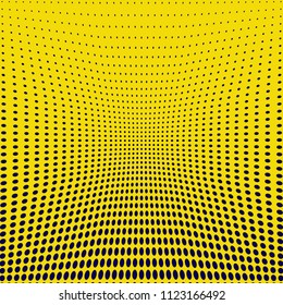 Monochrome geometric abstract halftone pattern. Dynamic lines and curves. Vector illustration with dots. Modern polka dots background. Template for print, fabric, textile