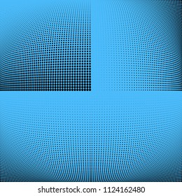 Monochrome geometric abstract halftone pattern. Dynamic lines and curves. Vector illustration with dots. Modern polka dots background. Template for print, fabric, textile