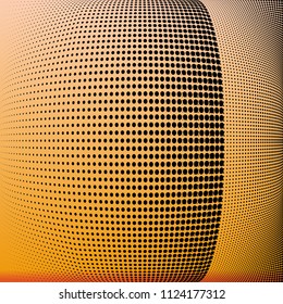Monochrome geometric abstract halftone pattern. Dynamic lines and curves. Vector illustration with dots. Modern polka dots background. Template for print, fabric, textile