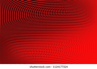 Monochrome geometric abstract halftone pattern. Dynamic lines and curves. Vector illustration with dots. Modern polka dots background. Template for print, fabric, textile