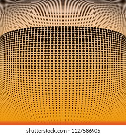 Monochrome geometric abstract halftone pattern. Dynamic lines and curves. Vector illustration with dots. Modern polka dots background. Template for print, fabric, textile