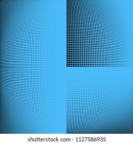 Monochrome geometric abstract halftone pattern. Dynamic lines and curves. Vector illustration with dots. Modern polka dots background. Template for print, fabric, textile