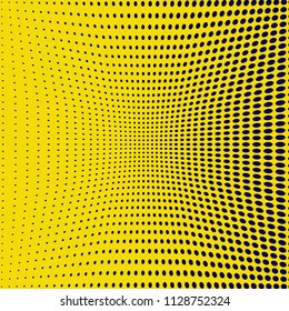 Monochrome geometric abstract halftone pattern. Dynamic lines and curves. Vector illustration with dots. Modern polka dots background. Template for print, fabric, textile