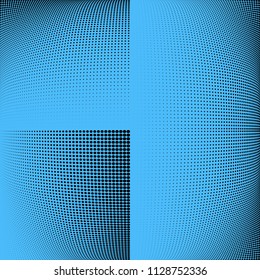Monochrome geometric abstract halftone pattern. Dynamic lines and curves. Vector illustration with dots. Modern polka dots background. Template for print, fabric, textile