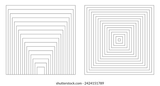 Monochrome geometric abstract square form - vector