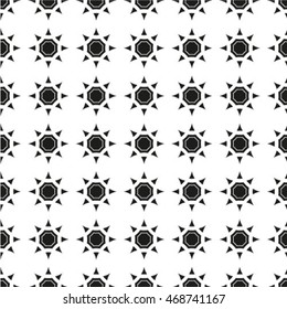 Monochrome geometric art seamless pattern, vector mosaic black and white background.