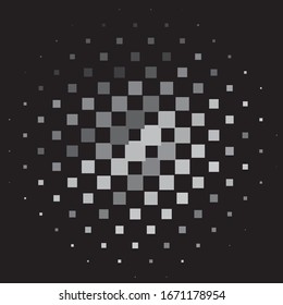 Monochrome geometric background. Abstract halftone illustration pattern. Vintage texture