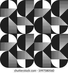 Monochrome geometric background. Seamless pattern.