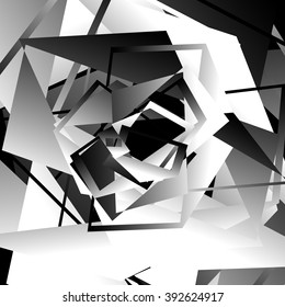 Monochrome geometric contemporary art piece 