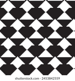Monochrome Geometric Fair isle seamless pattern design for knitwear, fashion textile and graphics