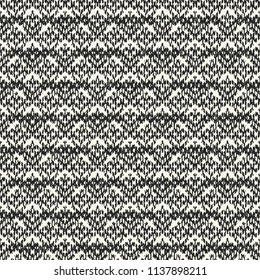 Monochrome Geometric Graphic Motif Grain Stroke Textured Background. Seamless Pattern.