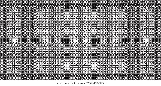 Monochrome geometric grid Pixel Art style background Modern black and white abstract mosaic texture