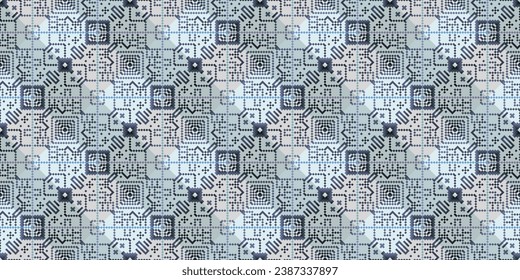 Monochrome geometric grid Pixel Art style background Modern colored abstract mosaic texture