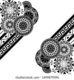 Monochrome geometric and line background,Oriental pattern