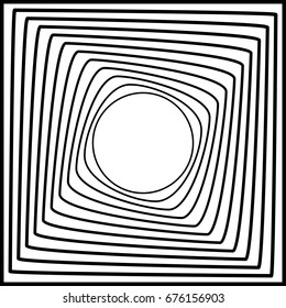 Monochrome geometric pattern. Abstract spiral background.