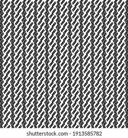 Monochrome geometric pattern, consisting of strips with serrated edges, made of short oblique and wavy lines. Traditional cotton towel texture.