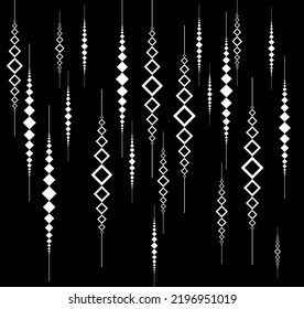 Tela de patrón geométrico monocromo, papel de pared, impresión, decoración doméstica, embalaje, envoltura, estilo vintage del producto.