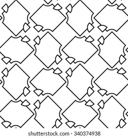 Monochrome geometric pattern grid, seamless vector background.