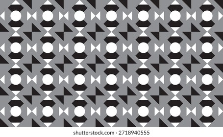 Patrón geométrico monocromático ideal para el diseño textil y de Fondo de pantalla. Patrón abstracto limpio con repetición y contraste equilibrados.