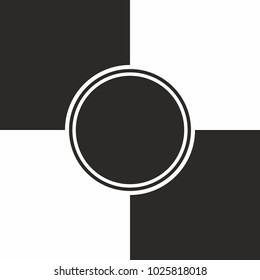monochrome geometric pattern for seamless background. design element template. black and white vector circle and rectangle