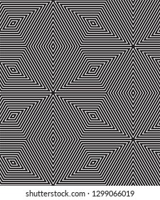 Monochrome Geometric Pattern Seamless Illusion