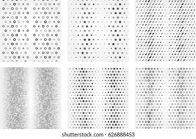 monochrome geometric pattern set. fabric art design background. 