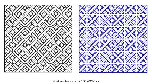 Monochrome geometric pattern. Square background for textile, ceramic, wallpaper. Simple modern tile design. Vector illustration. 